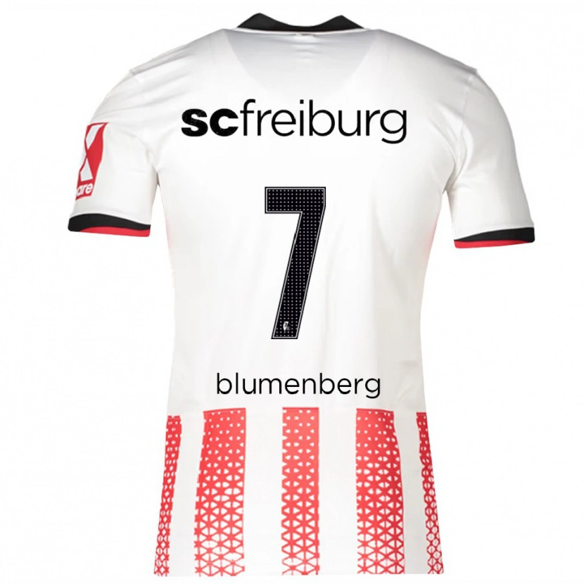 Danxen Dětské Tessa Blumenberg #7 Bílá Červená Domů Hráčské Dresy 2025/26 Dres