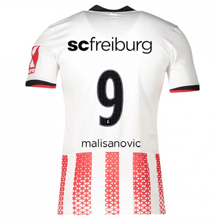 Danxen Dětské Darko Malisanovic #9 Bílá Červená Domů Hráčské Dresy 2025/26 Dres