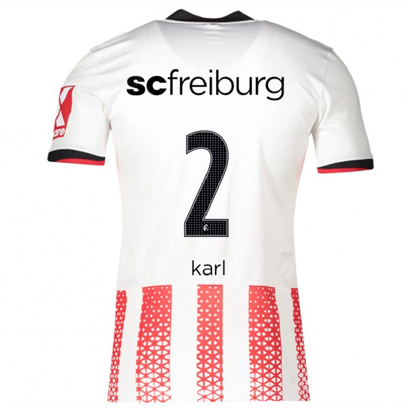 Danxen Dětské Lisa Karl #2 Bílá Červená Domů Hráčské Dresy 2025/26 Dres