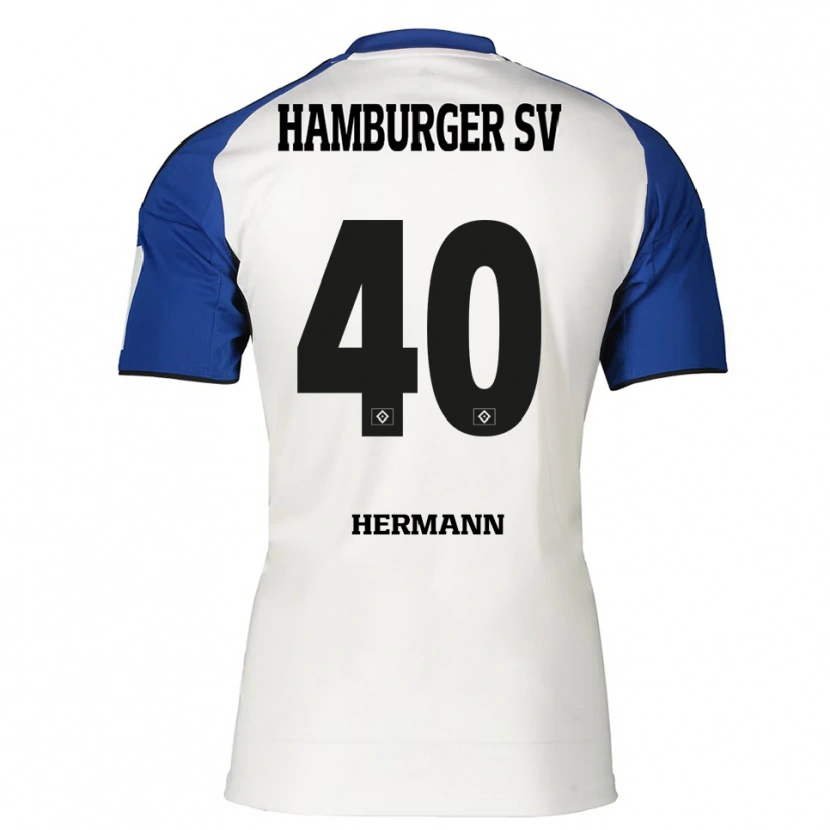 Danxen Dětské Hannes Hermann #40 Bílá Modrá Domů Hráčské Dresy 2025/26 Dres