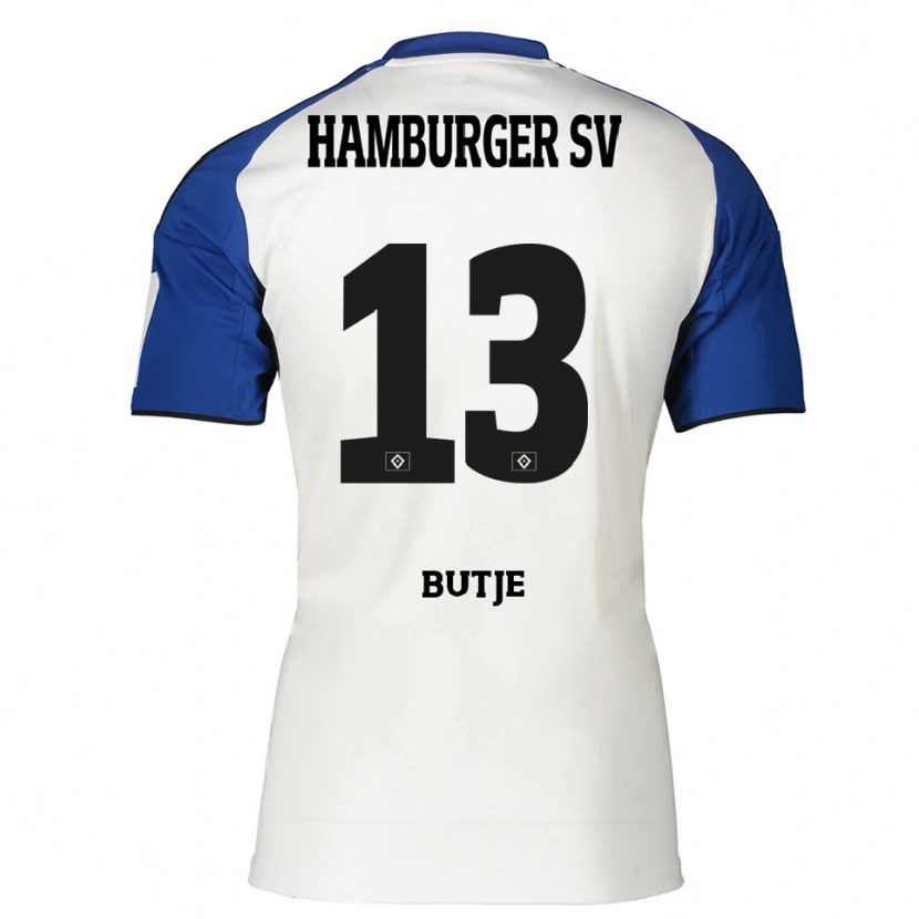 Danxen Dětské Sophie Bütje #13 Bílá Modrá Domů Hráčské Dresy 2025/26 Dres