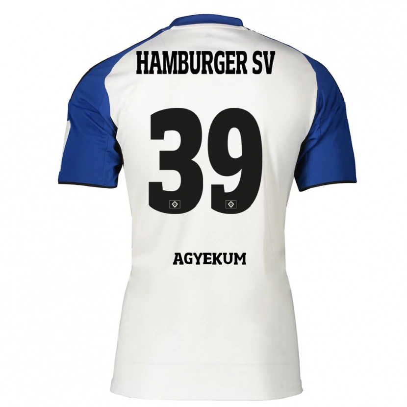 Danxen Dětské Joel Agyekum #39 Bílá Modrá Domů Hráčské Dresy 2025/26 Dres