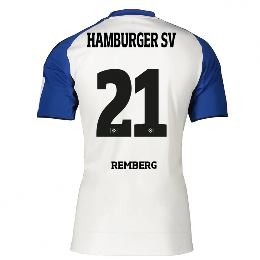 Danxen Dětské Nicolai Remberg #21 Bílá Modrá Domů Hráčské Dresy 2025/26 Dres