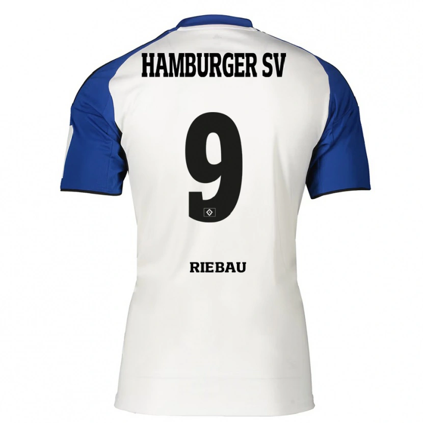 Danxen Dětské Henry Riebau #9 Bílá Modrá Domů Hráčské Dresy 2025/26 Dres