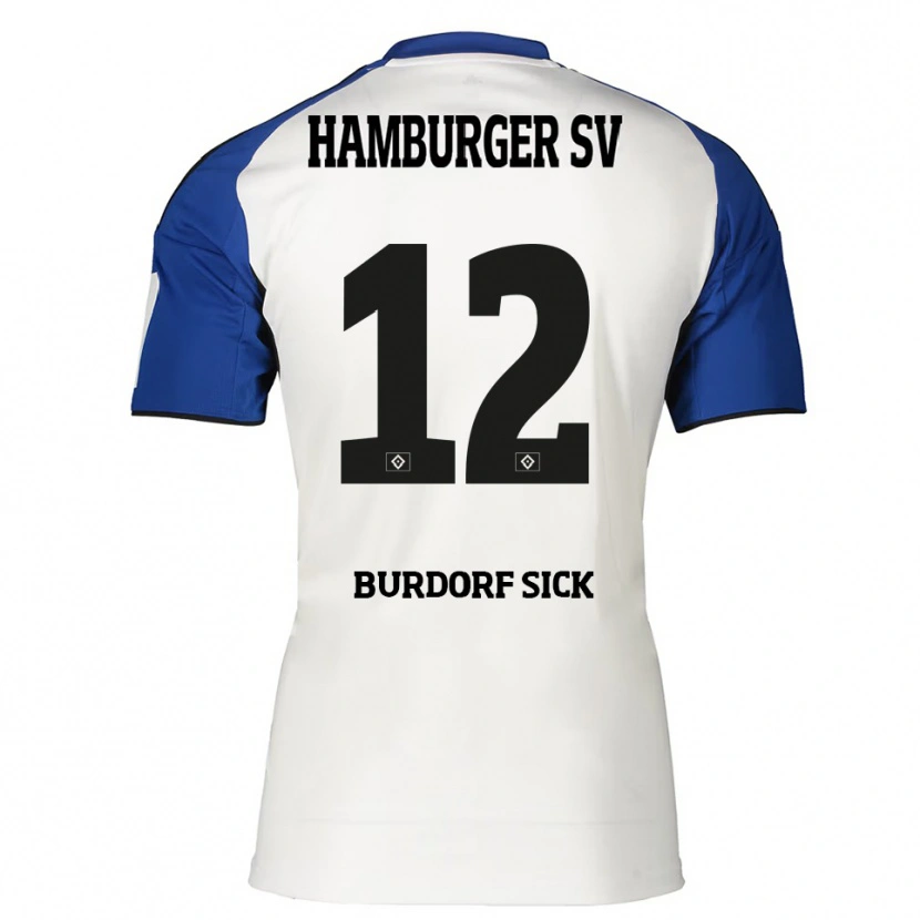 Danxen Dětské Emma Burdorf-Sick #12 Bílá Modrá Domů Hráčské Dresy 2025/26 Dres