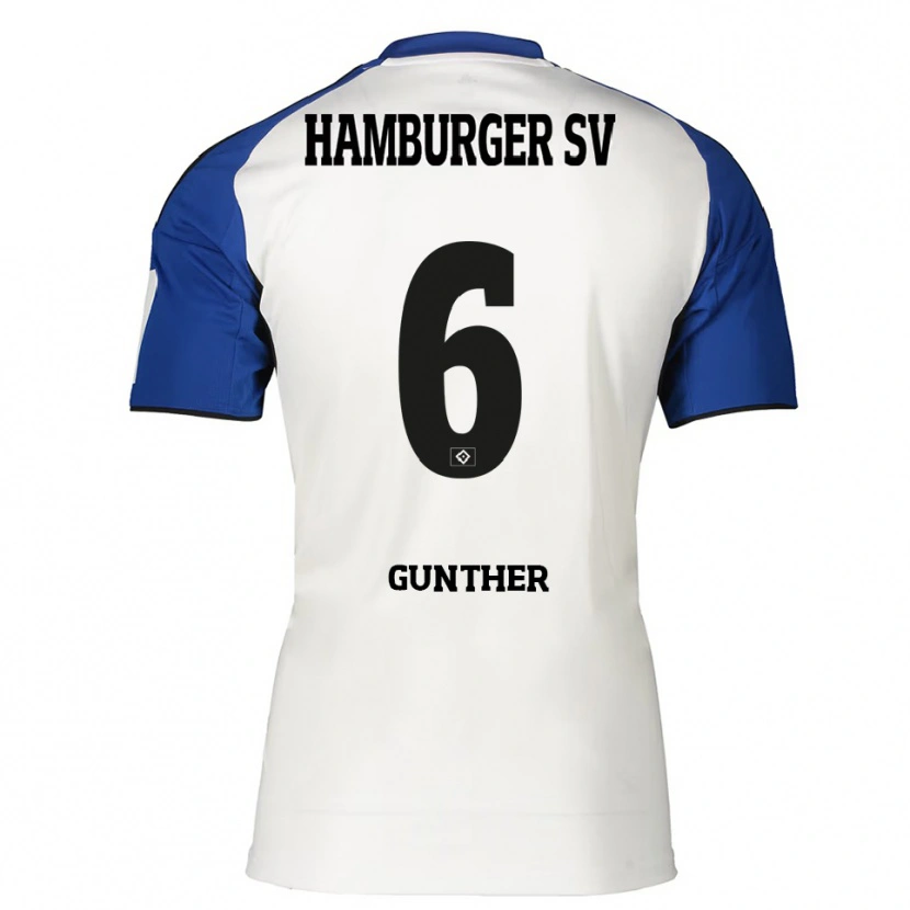 Danxen Dětské Hannah Günther #6 Bílá Modrá Domů Hráčské Dresy 2025/26 Dres