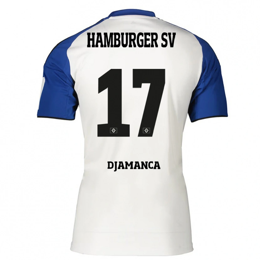 Danxen Dětské Ismaila Djamanca #17 Bílá Modrá Domů Hráčské Dresy 2025/26 Dres