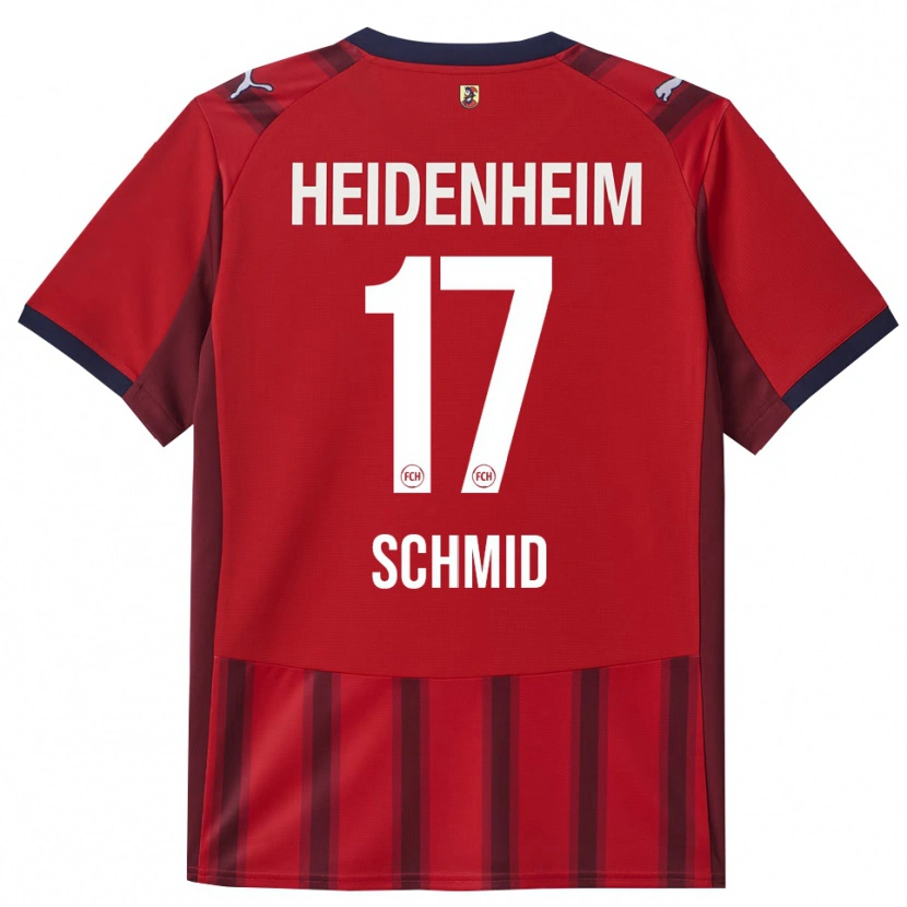Danxen Dětské Florent Schmid #17 Červená Námořnická Modř Domů Hráčské Dresy 2025/26 Dres