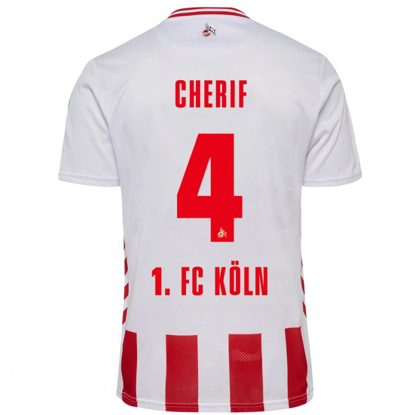 Danxen Dětské Hamed Cherif #4 Bílá Červená Domů Hráčské Dresy 2025/26 Dres