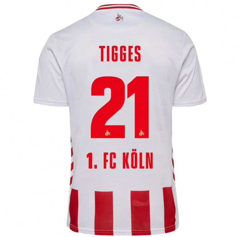 Danxen Dětské Steffen Tigges #21 Bílá Červená Domů Hráčské Dresy 2025/26 Dres