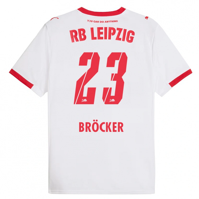 Danxen Dětské Mads Bröcker #23 Bílá Červená Domů Hráčské Dresy 2025/26 Dres