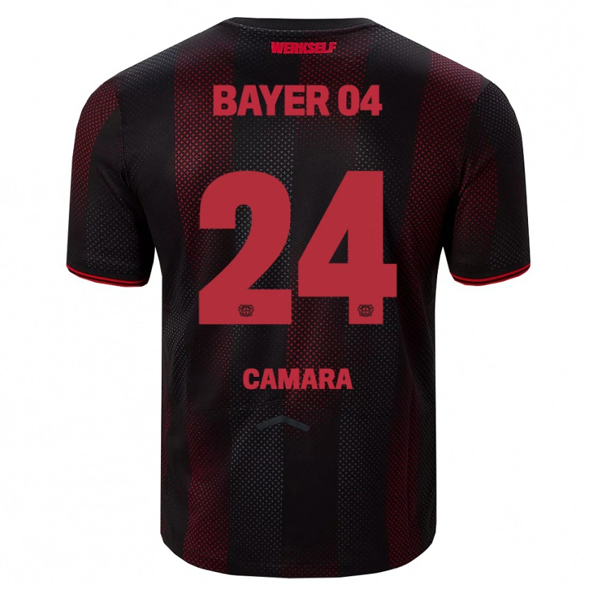 Danxen Dětské Nourdine Camara #24 Černá Červená Domů Hráčské Dresy 2025/26 Dres