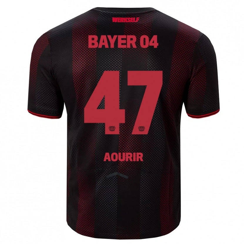 Danxen Dětské Ayman Aourir #47 Černá Červená Domů Hráčské Dresy 2025/26 Dres