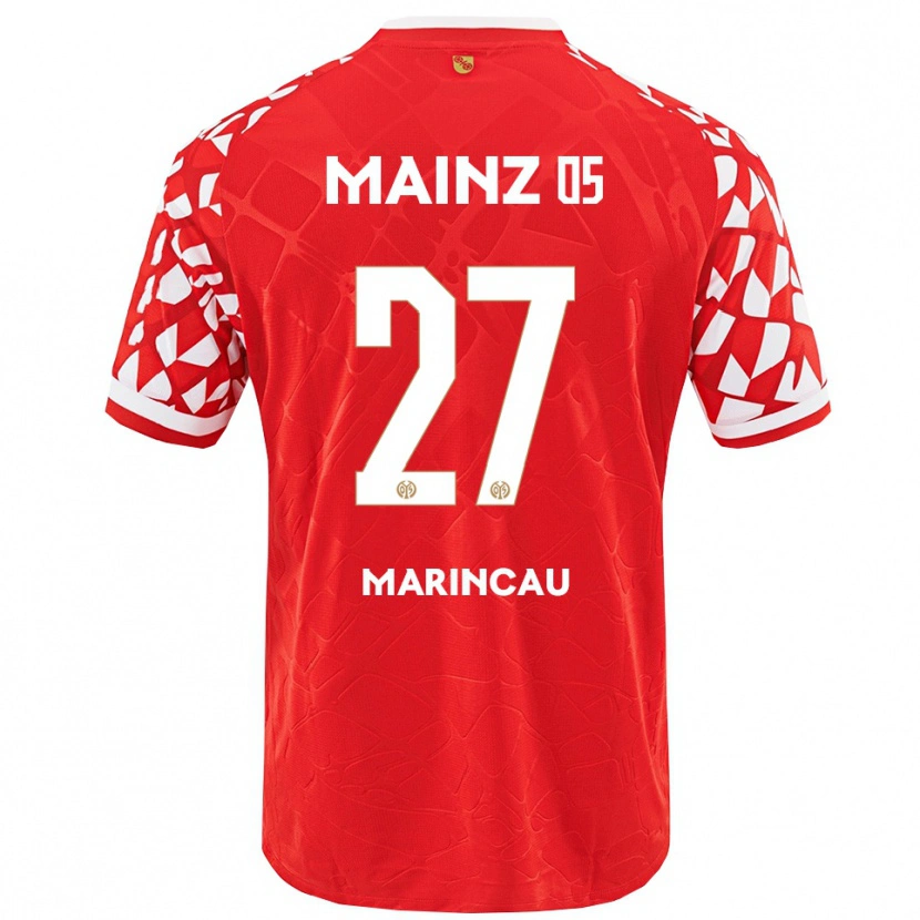 Danxen Dětské Emanuel Marincău #27 Červená Bílá Domů Hráčské Dresy 2025/26 Dres