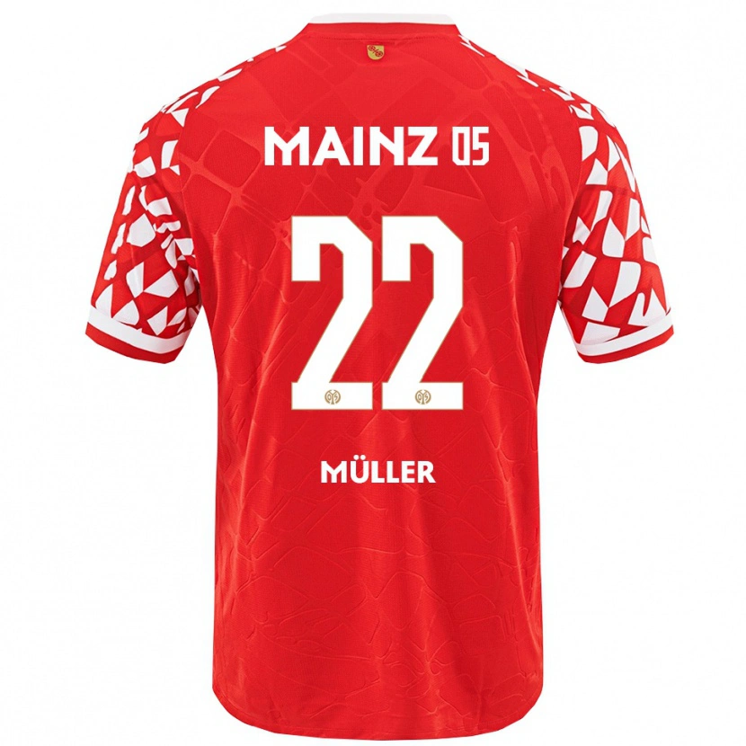 Danxen Dětské Tim Müller #22 Červená Bílá Domů Hráčské Dresy 2025/26 Dres