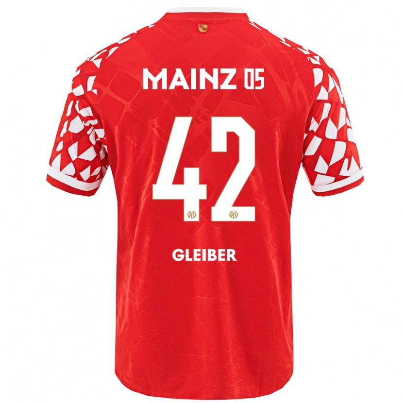 Danxen Dětské Daniel Gleiber #42 Červená Bílá Domů Hráčské Dresy 2025/26 Dres