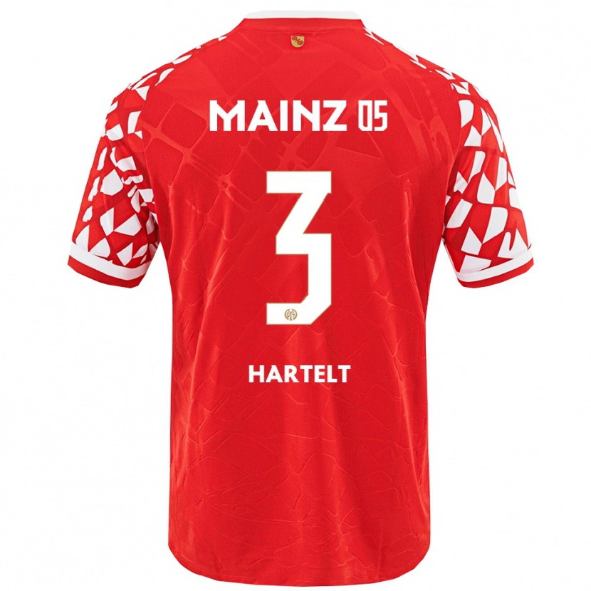 Danxen Dětské Toni Hartelt #3 Červená Bílá Domů Hráčské Dresy 2025/26 Dres