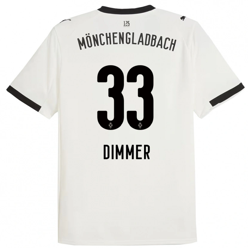 Danxen Dětské Florian Dimmer #33 Bílá Černá Domů Hráčské Dresy 2025/26 Dres