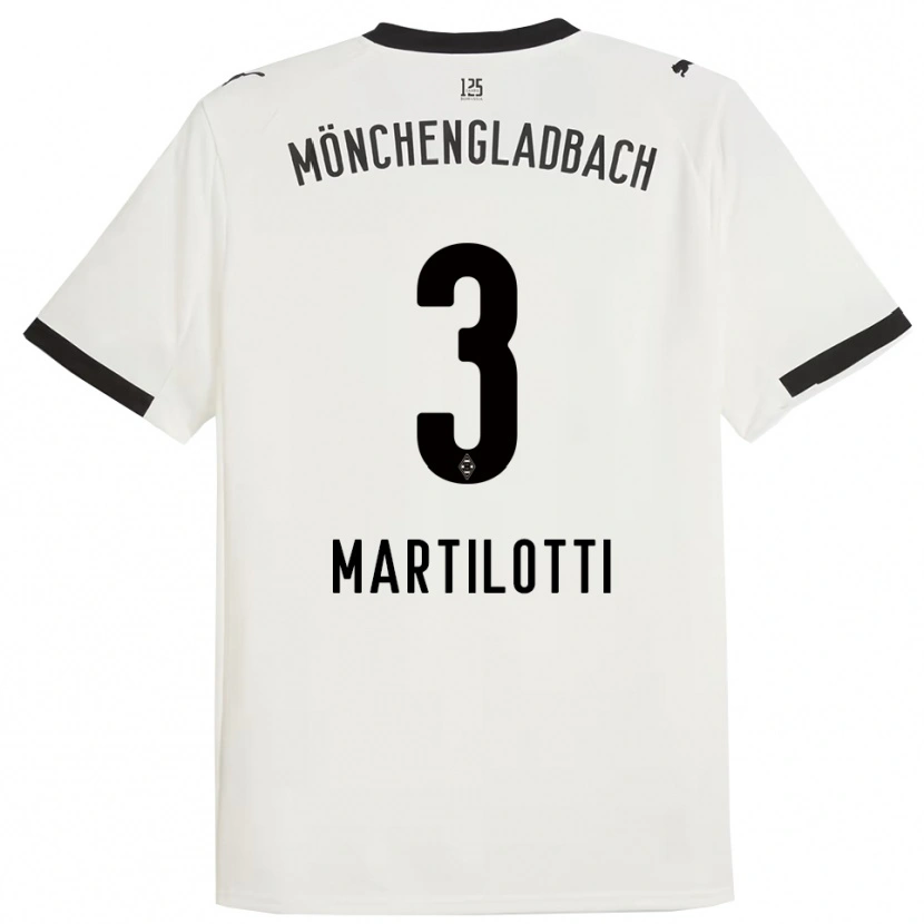 Danxen Dětské Francesco Martilotti #3 Bílá Černá Domů Hráčské Dresy 2025/26 Dres