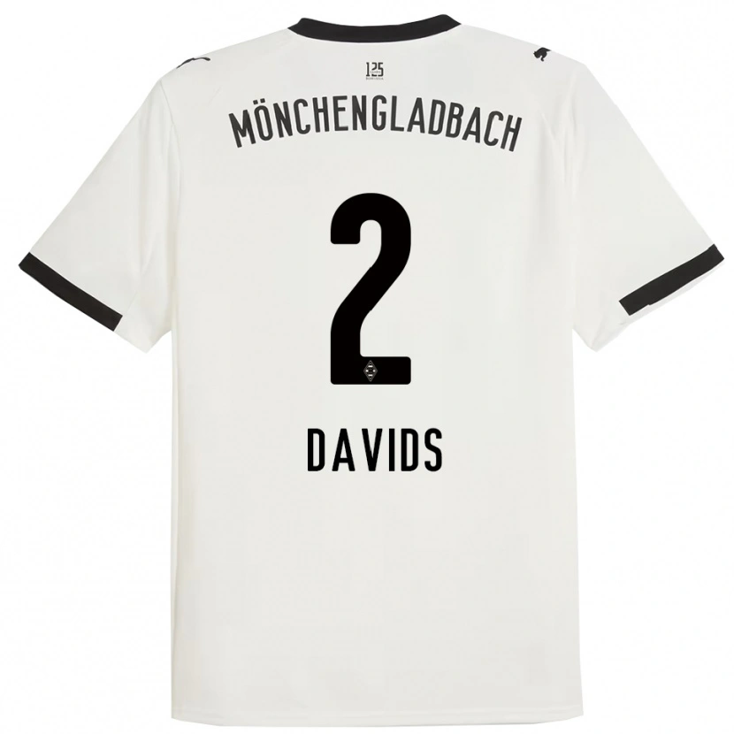 Danxen Dětské Leander Davids #2 Bílá Černá Domů Hráčské Dresy 2025/26 Dres