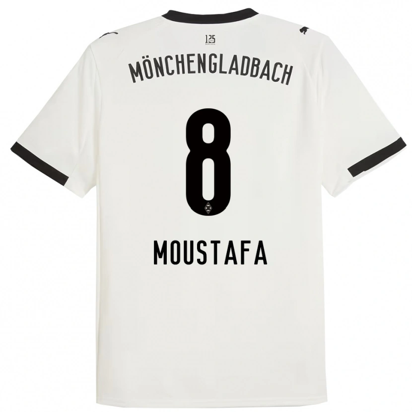 Danxen Dětské Moustafa Ashraf Moustafa #8 Bílá Černá Domů Hráčské Dresy 2025/26 Dres