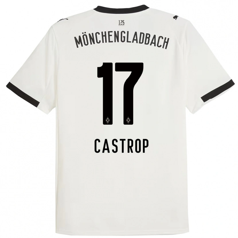 Danxen Dětské Jens Castrop #17 Bílá Černá Domů Hráčské Dresy 2025/26 Dres