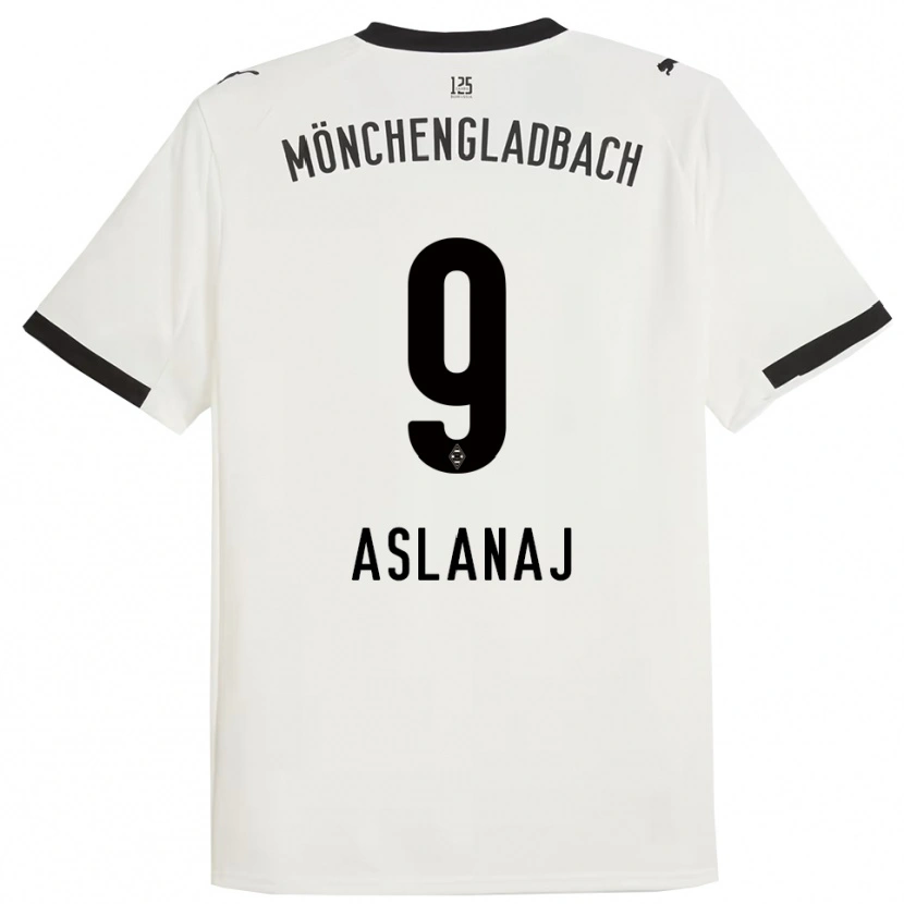 Danxen Dětské Flaka Aslanaj #9 Bílá Černá Domů Hráčské Dresy 2025/26 Dres