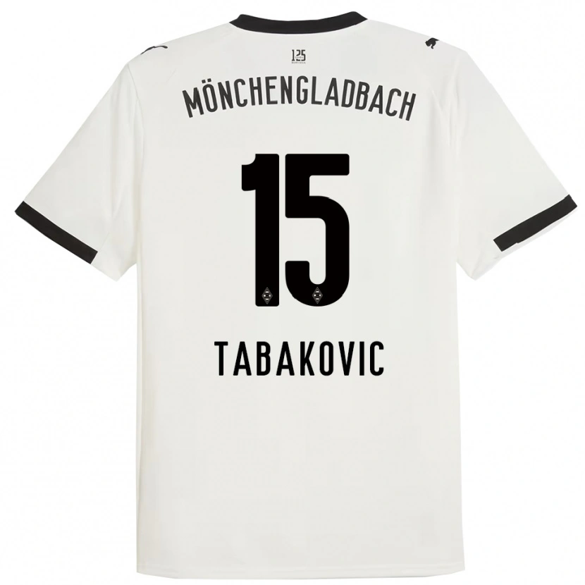 Danxen Dětské Haris Tabakovic #15 Bílá Černá Domů Hráčské Dresy 2025/26 Dres