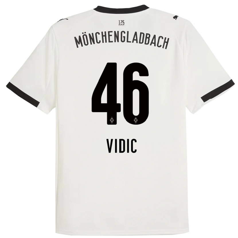 Danxen Dětské Nico Vidic #46 Bílá Černá Domů Hráčské Dresy 2025/26 Dres