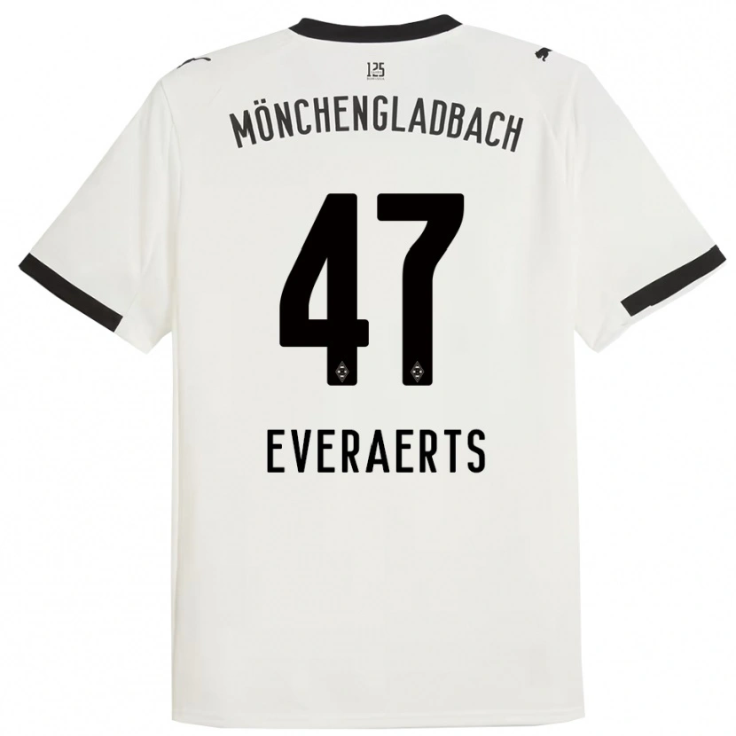 Danxen Dětské Kim Everaerts #47 Bílá Černá Domů Hráčské Dresy 2025/26 Dres