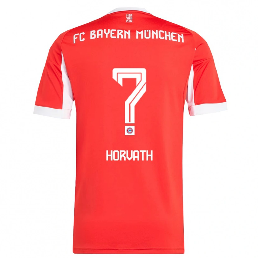 Danxen Dětské Jakob Horvath #0 Červená Bílá Domů Hráčské Dresy 2025/26 Dres