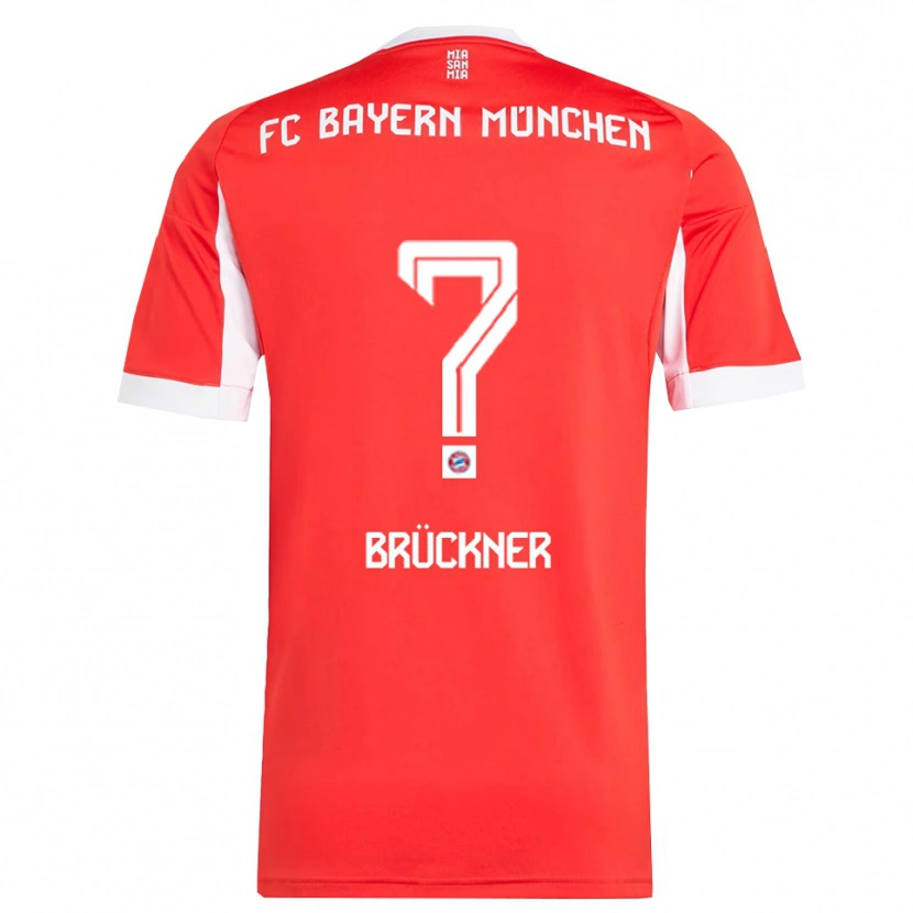 Danxen Dětské Angelo Brückner #0 Červená Bílá Domů Hráčské Dresy 2025/26 Dres