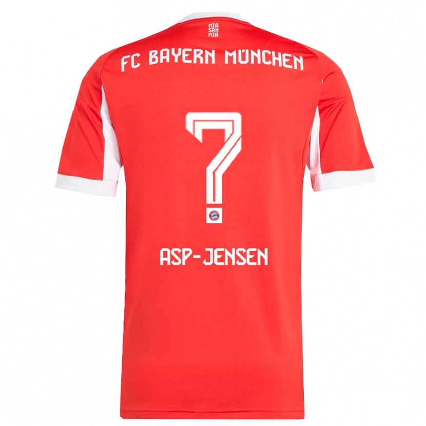 Danxen Dětské Jonathan Asp-Jensen #0 Červená Bílá Domů Hráčské Dresy 2025/26 Dres