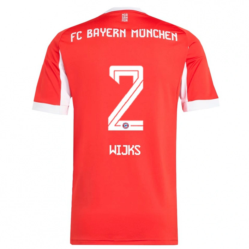 Danxen Dětské Chivano Wijks #2 Červená Bílá Domů Hráčské Dresy 2025/26 Dres