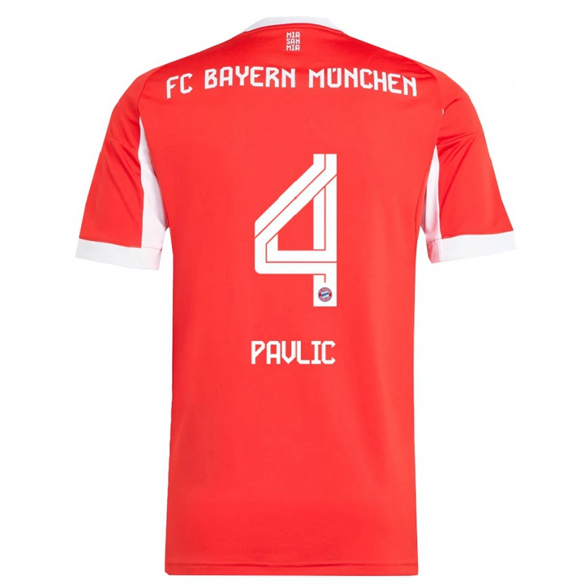 Danxen Dětské Raphael Pavlic #4 Červená Bílá Domů Hráčské Dresy 2025/26 Dres