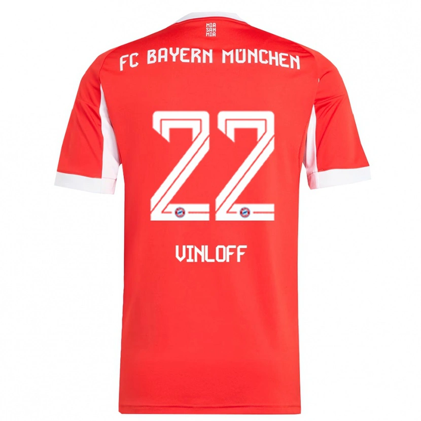 Danxen Dětské Matteo Vinloff #22 Červená Bílá Domů Hráčské Dresy 2025/26 Dres