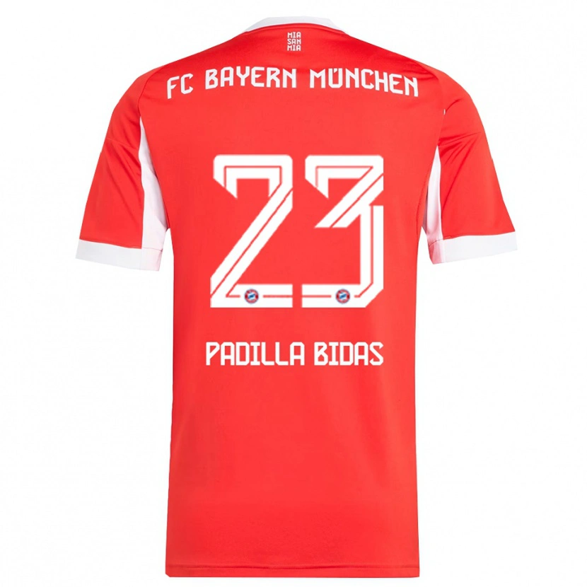 Danxen Dětské Natalia Padilla Bidas #23 Červená Bílá Domů Hráčské Dresy 2025/26 Dres