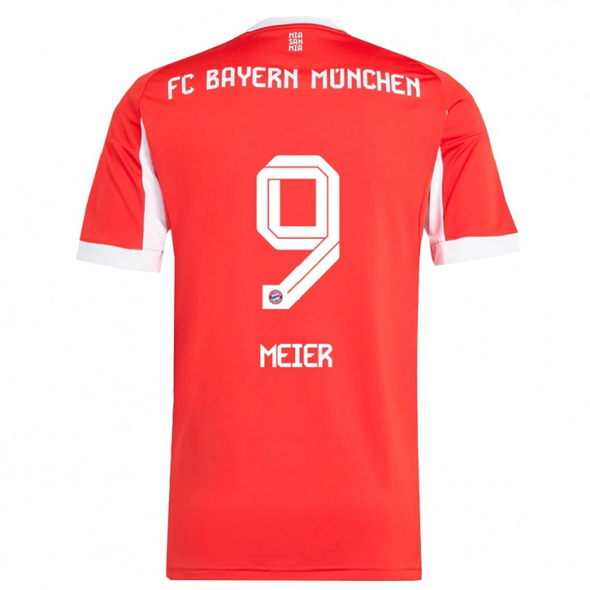 Danxen Dětské Richard Meier #9 Červená Bílá Domů Hráčské Dresy 2025/26 Dres