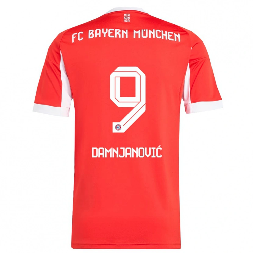 Danxen Dětské Jovana Damnjanović #9 Červená Bílá Domů Hráčské Dresy 2025/26 Dres