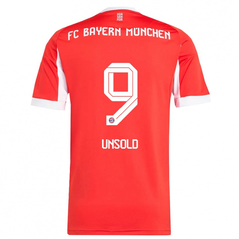 Danxen Dětské Samuel Unsold #9 Červená Bílá Domů Hráčské Dresy 2025/26 Dres