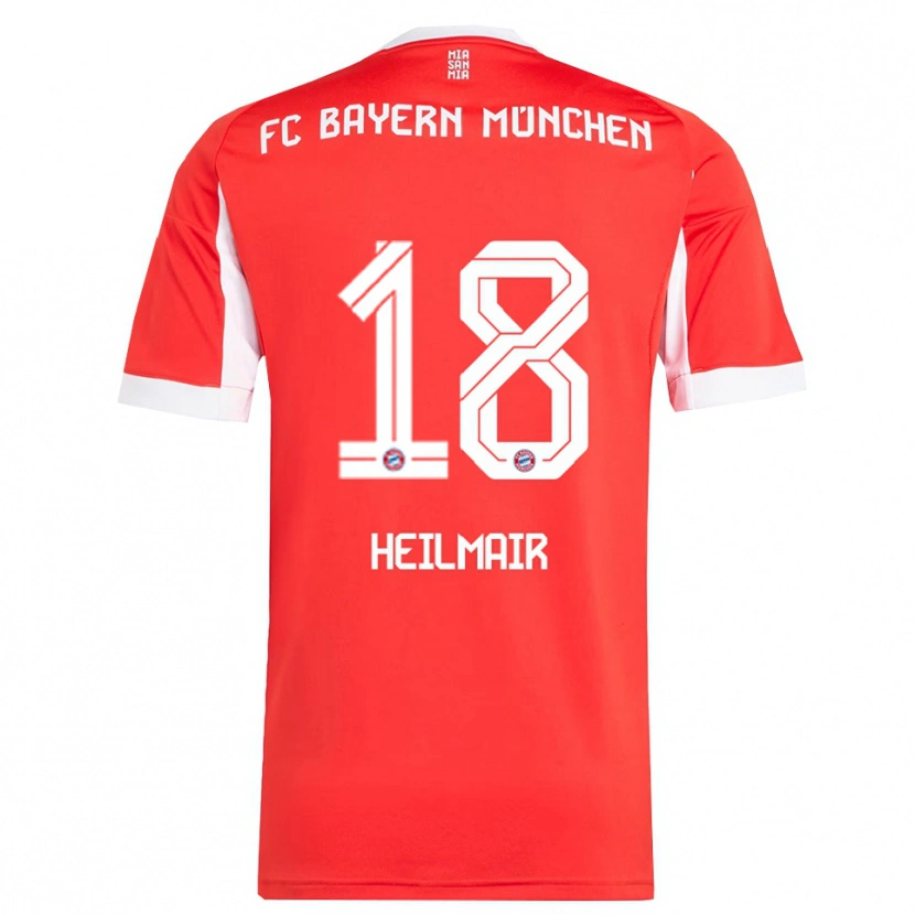 Danxen Dětské Hannes Heilmair #18 Červená Bílá Domů Hráčské Dresy 2025/26 Dres