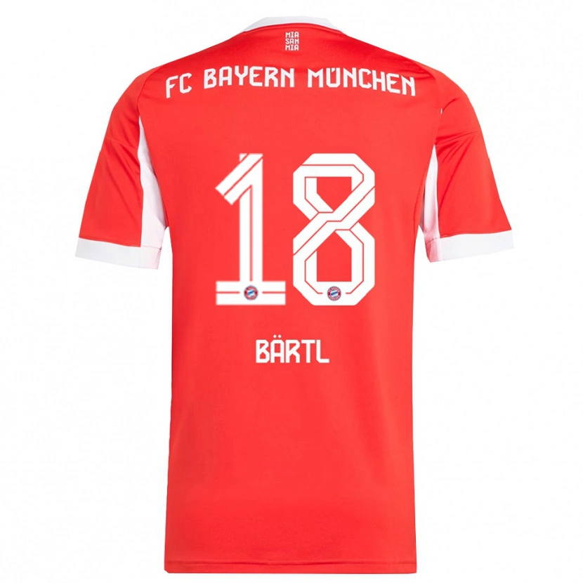 Danxen Dětské Jannis Bärtl #18 Červená Bílá Domů Hráčské Dresy 2025/26 Dres