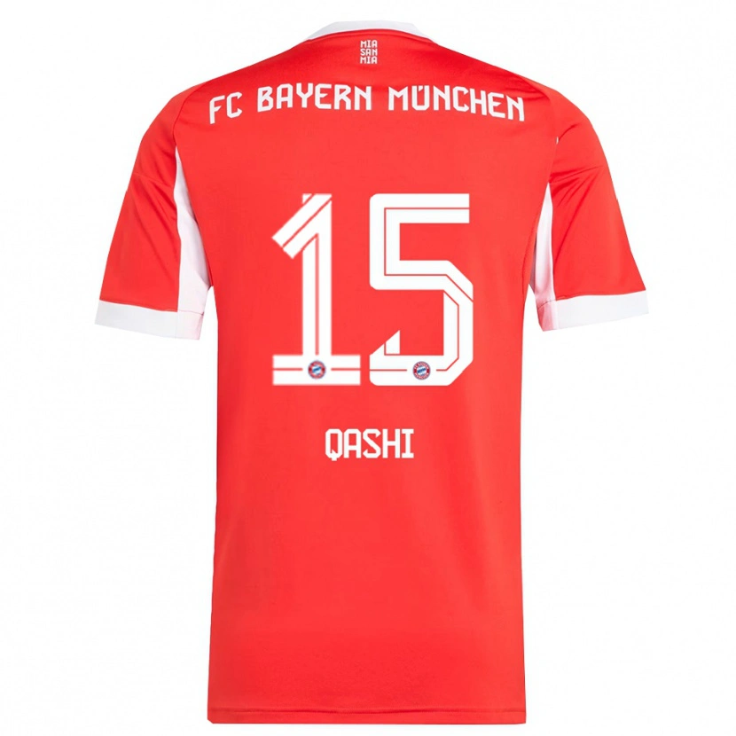 Danxen Dětské Yousef Qashi #15 Červená Bílá Domů Hráčské Dresy 2025/26 Dres