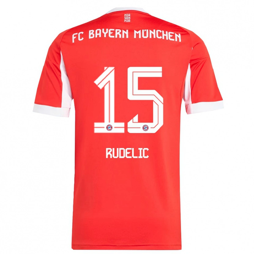 Danxen Dětské Ivana Rudelic #15 Červená Bílá Domů Hráčské Dresy 2025/26 Dres