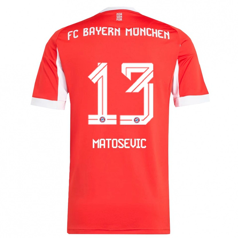 Danxen Dětské Michael Matosevic #13 Červená Bílá Domů Hráčské Dresy 2025/26 Dres