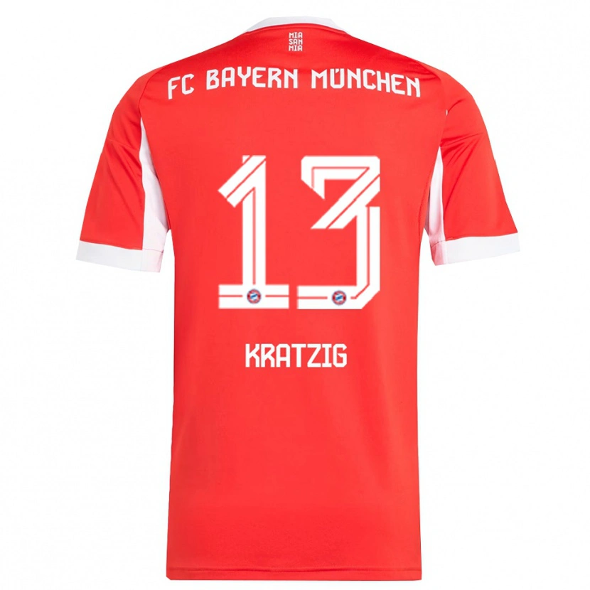 Danxen Dětské Frans Kratzig #13 Červená Bílá Domů Hráčské Dresy 2025/26 Dres