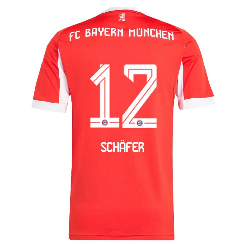 Danxen Dětské Luis Schäfer #12 Červená Bílá Domů Hráčské Dresy 2025/26 Dres