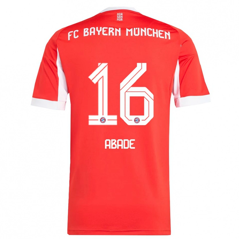 Danxen Dětské Daniel Abade #16 Červená Bílá Domů Hráčské Dresy 2025/26 Dres