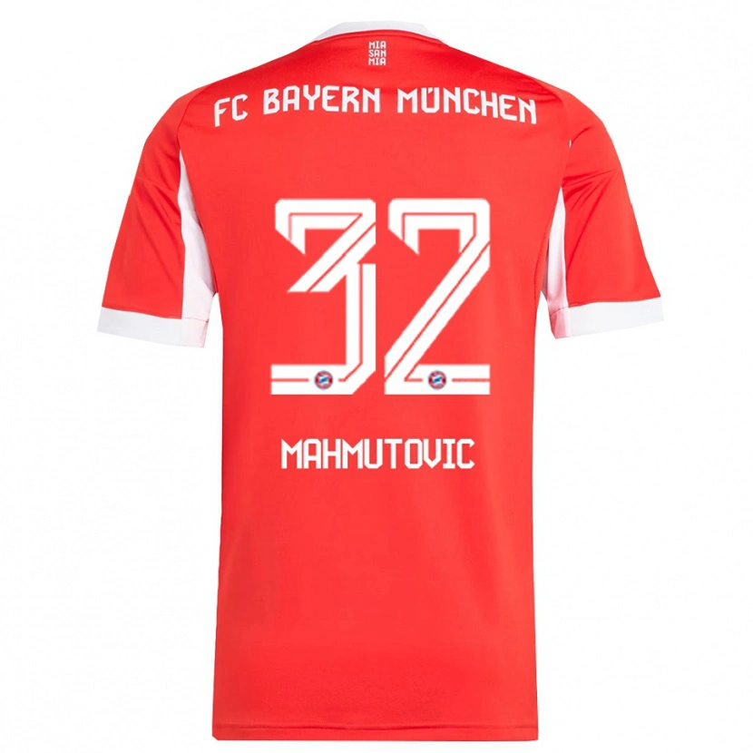 Danxen Dětské Ena Mahmutovic #32 Červená Bílá Domů Hráčské Dresy 2025/26 Dres
