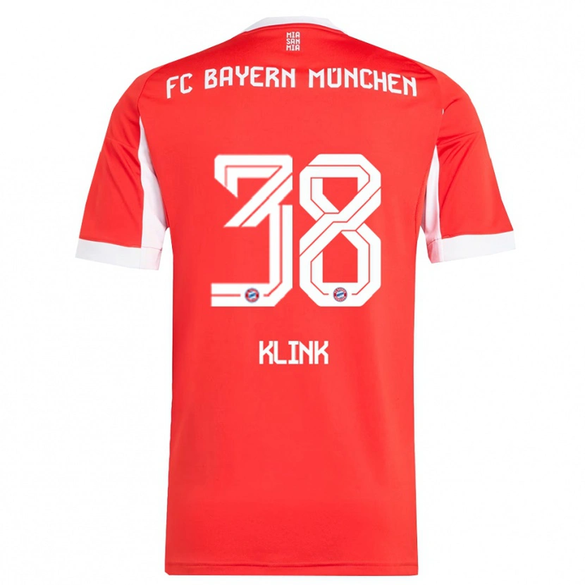 Danxen Dětské Anna Klink #38 Červená Bílá Domů Hráčské Dresy 2025/26 Dres